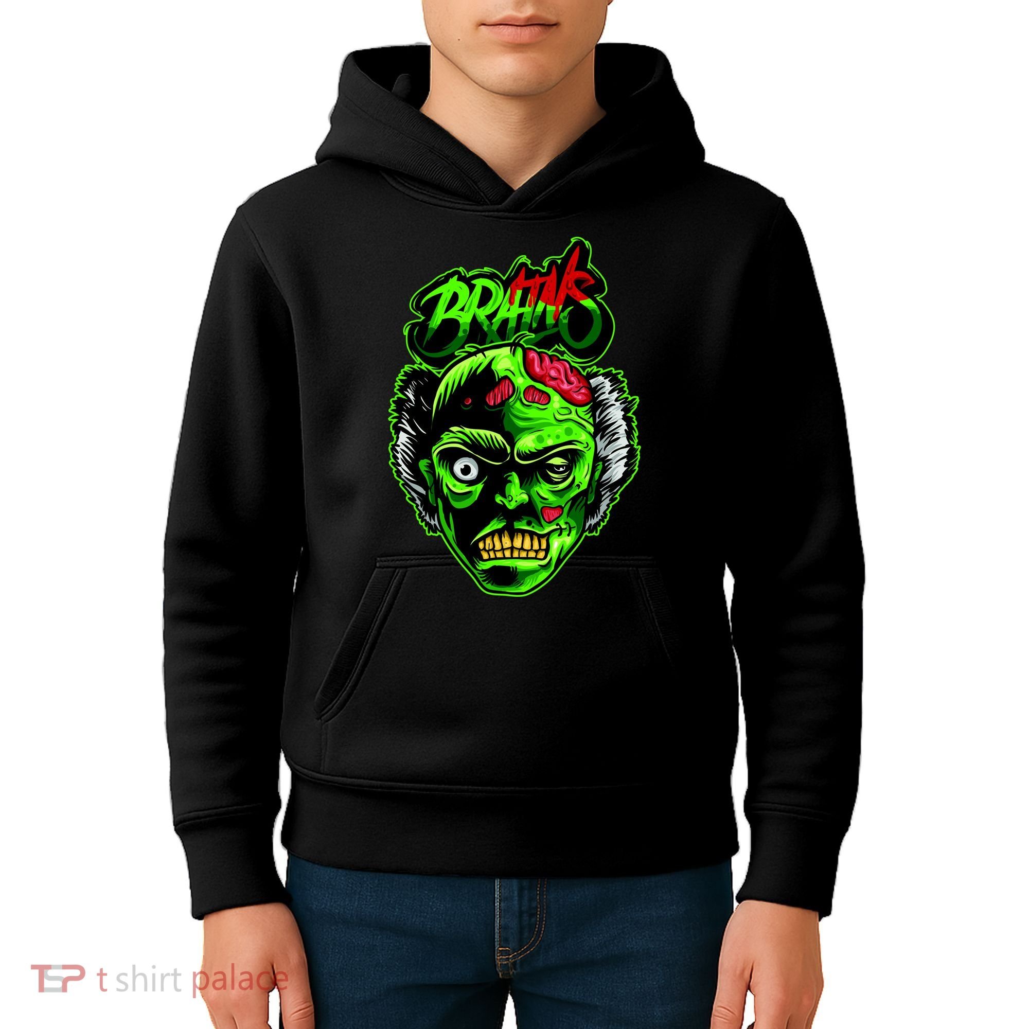 Halloween Zombie Brains Kids Hoodie