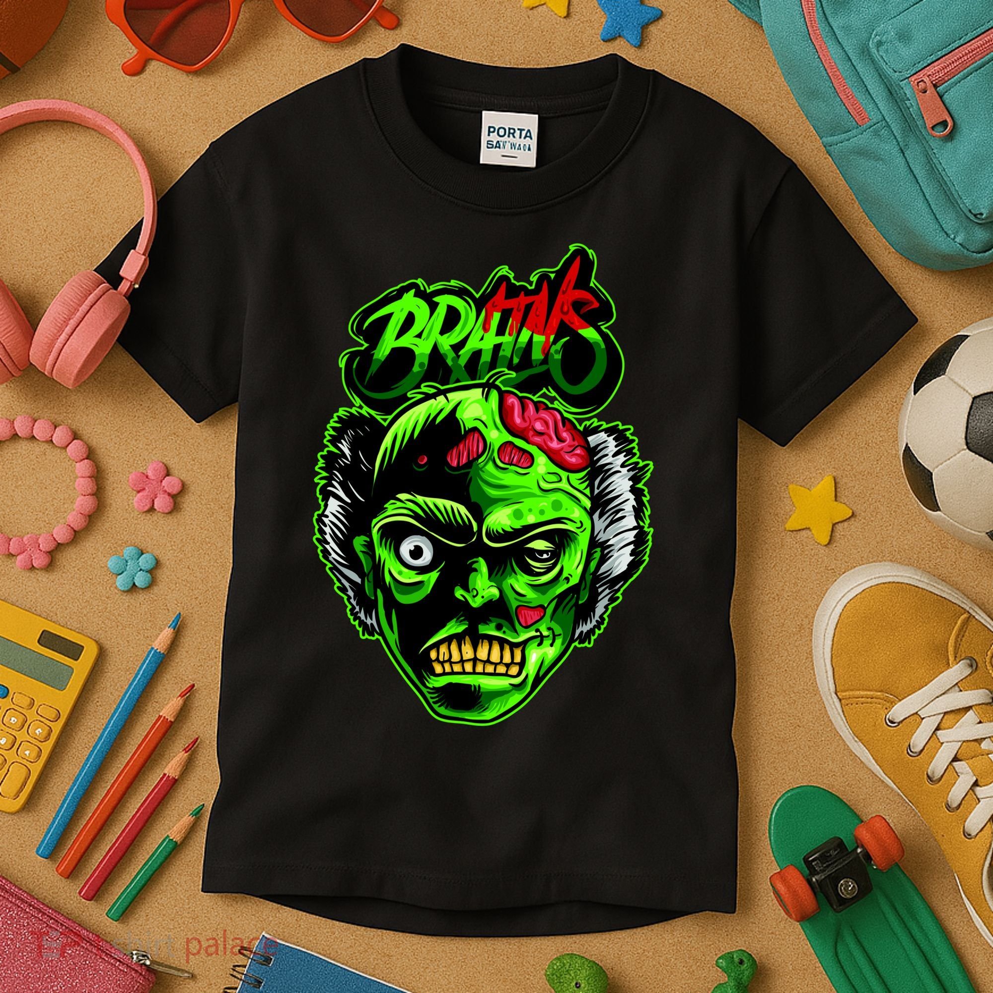 Halloween Zombie Brains Kids T-Shirt