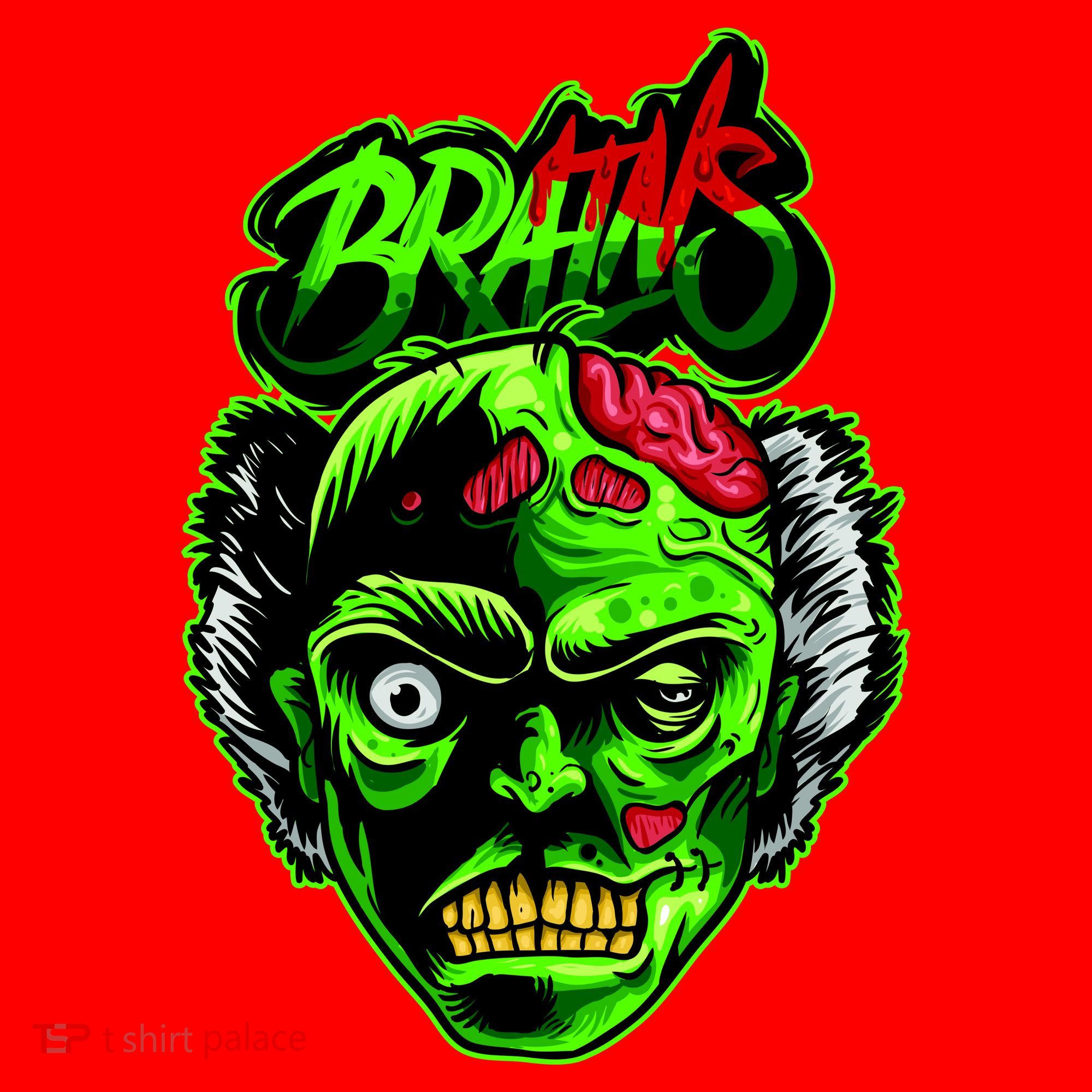 Halloween Zombie Brains Santa Hat