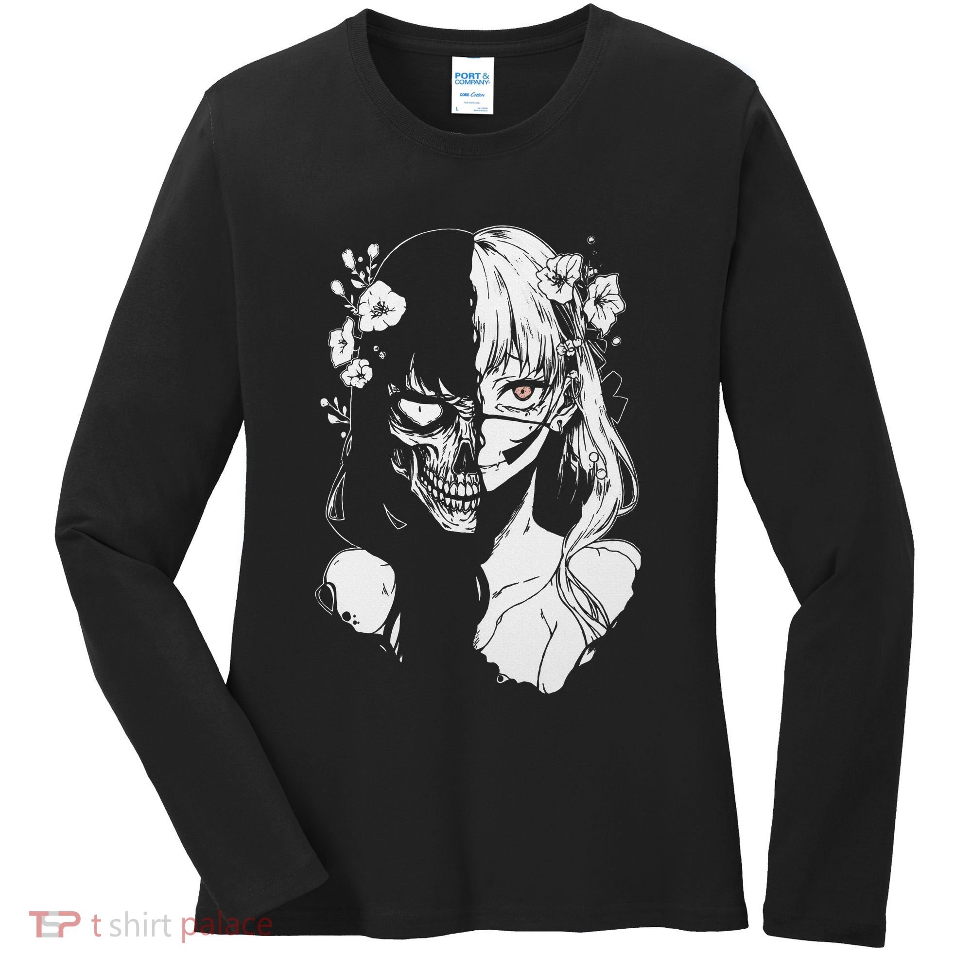 Horror Anime Manga Harajuku Gothic Grunge Aesthetic Women's Long Sleeve Shirt