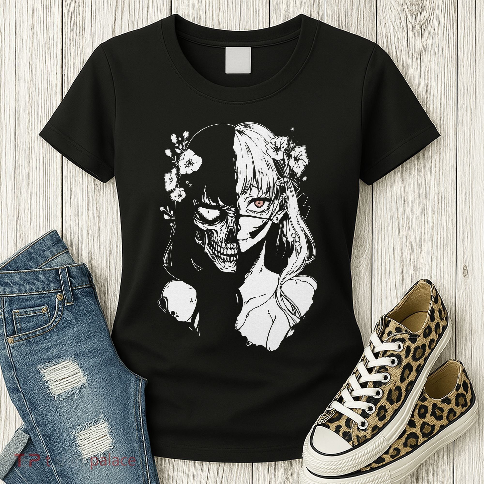Horror Anime Manga Harajuku Gothic Grunge Aesthetic Women's T-Shirt