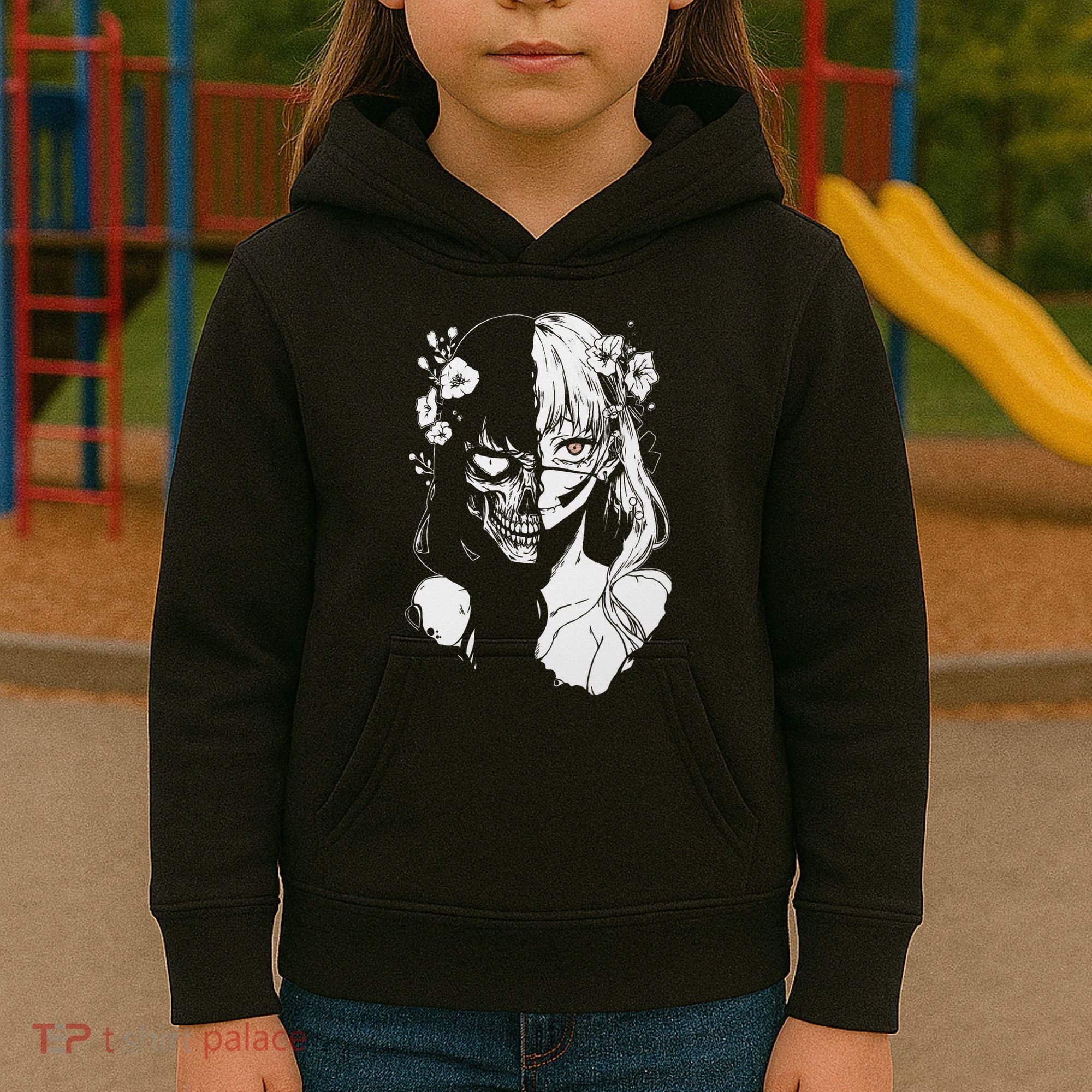 Horror Anime Manga Harajuku Gothic Grunge Aesthetic Kids Hoodie