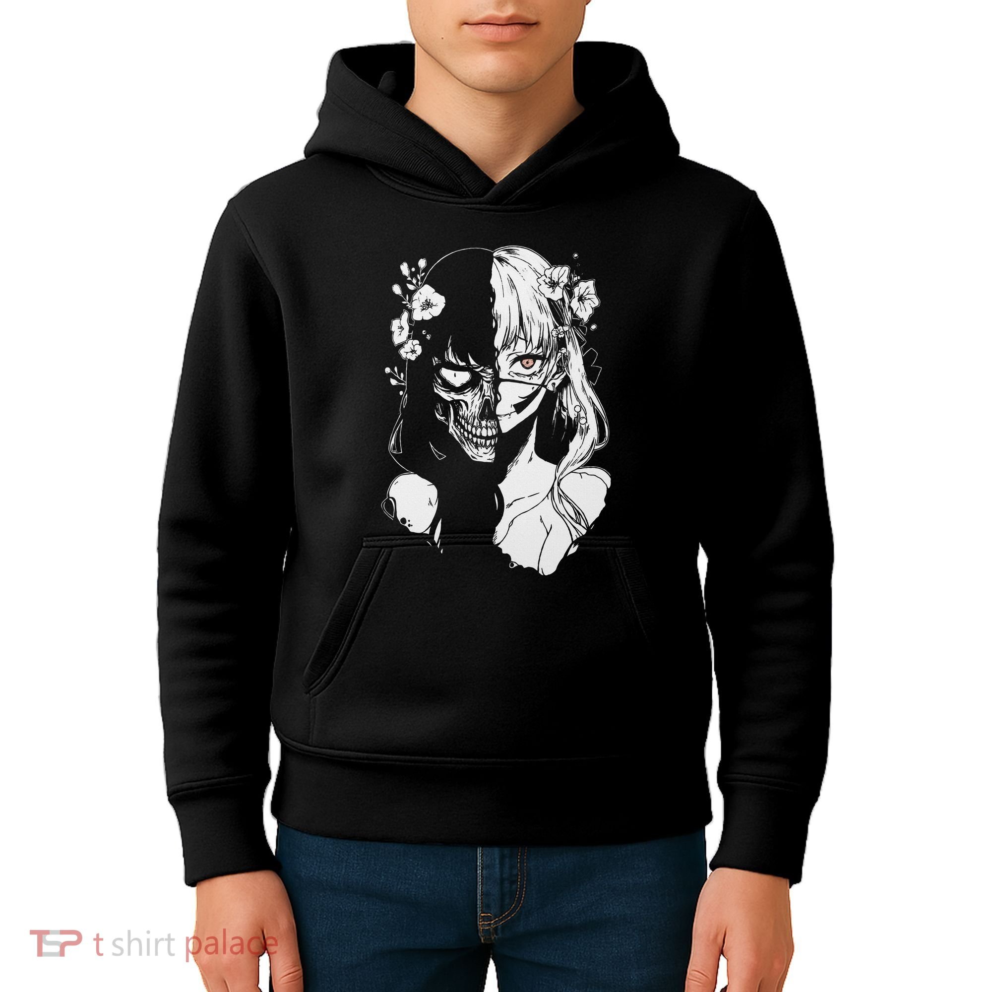 Horror Anime Manga Harajuku Gothic Grunge Aesthetic Kids Hoodie