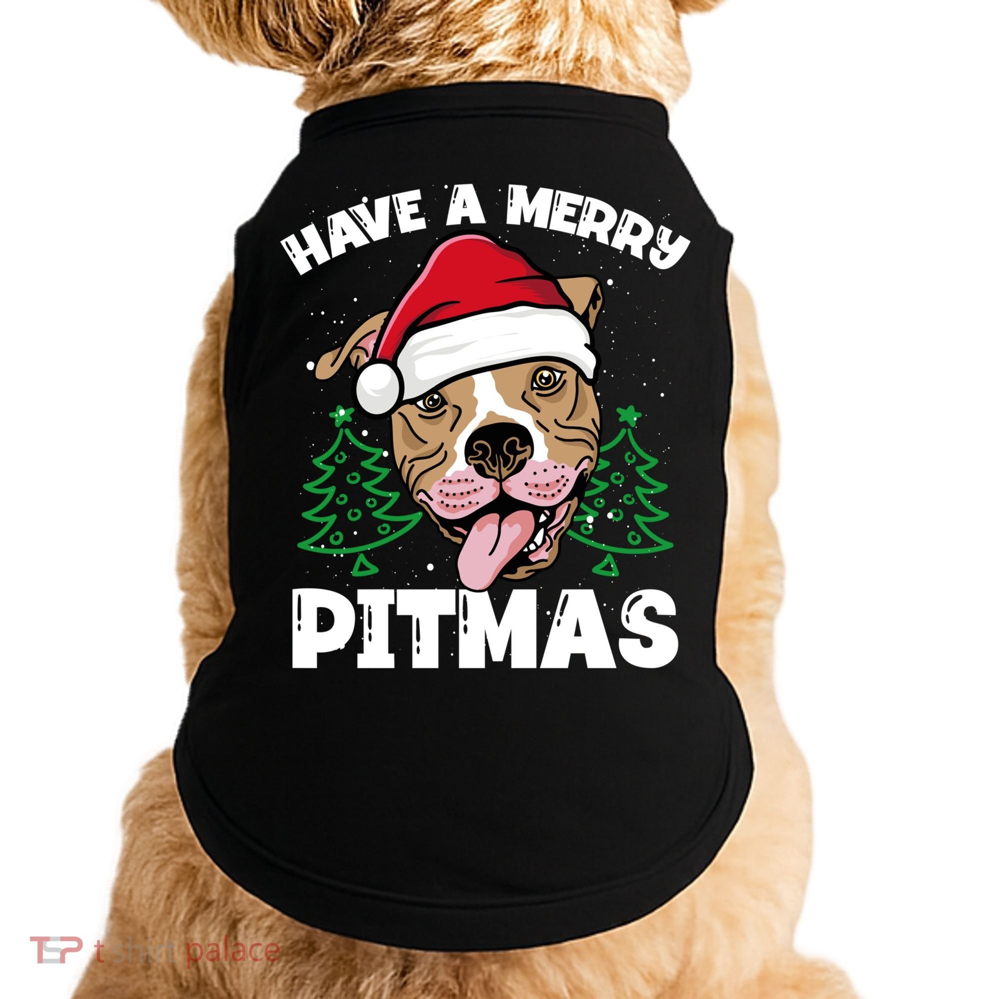 Have A Merry Pitmas Dog Owner Pitbull Dog Christmas Day Gift Doggie Tank