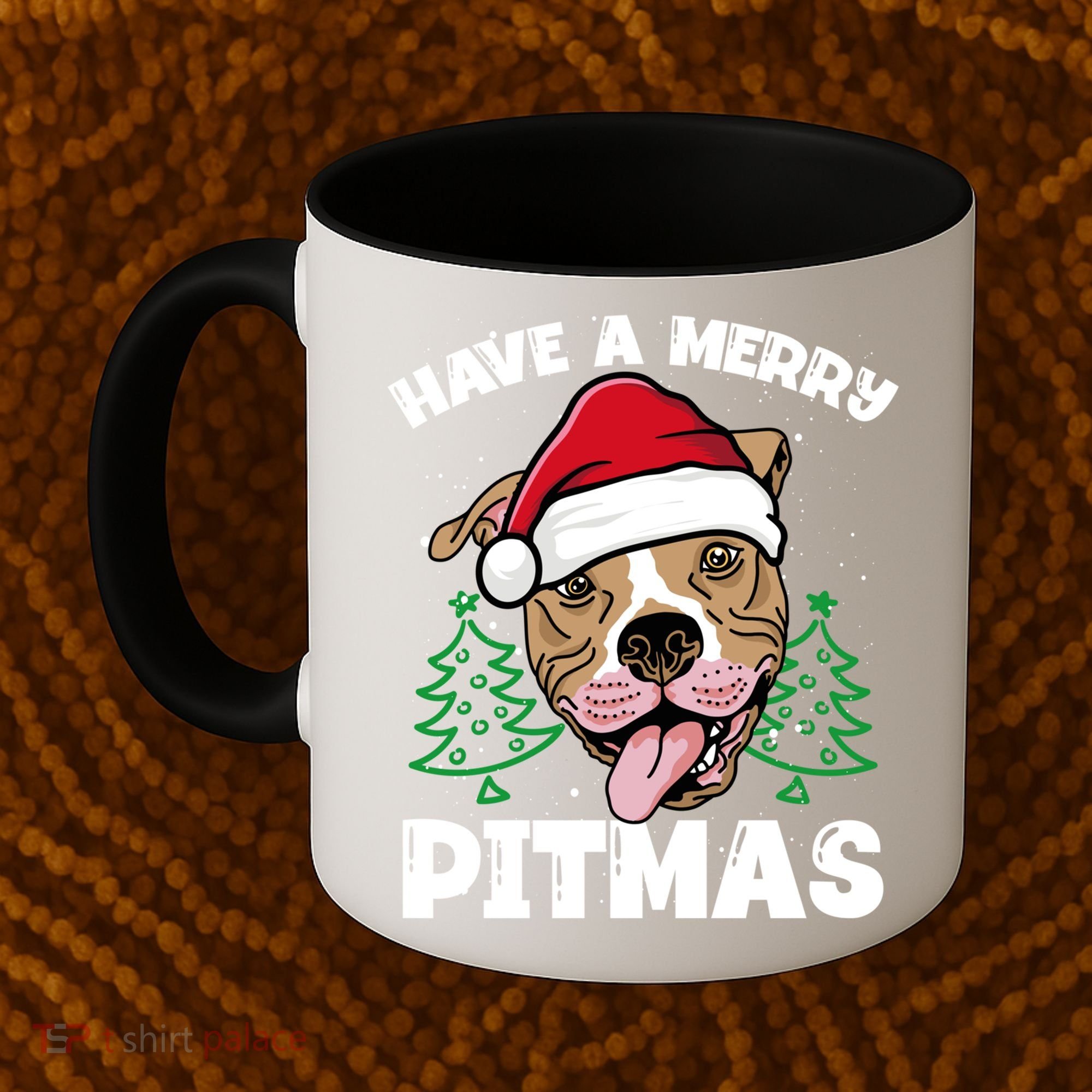 Have A Merry Pitmas Dog Owner Pitbull Dog Christmas Day Gift Coffee Mug
