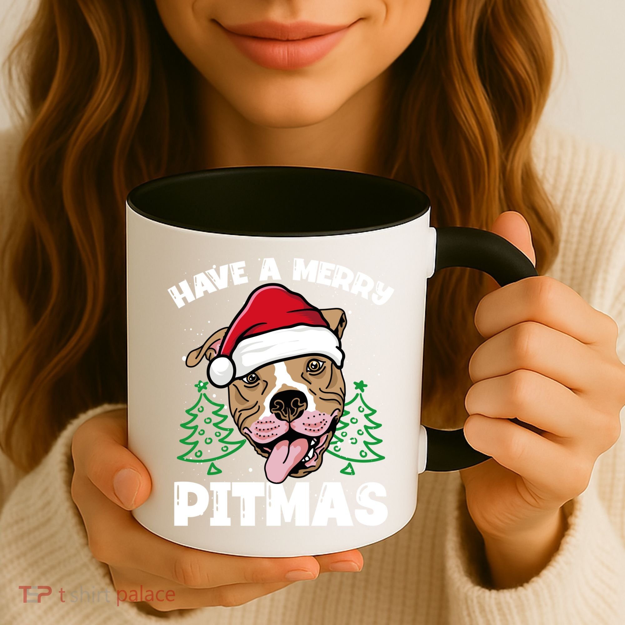 Have A Merry Pitmas Dog Owner Pitbull Dog Christmas Day Gift Coffee Mug