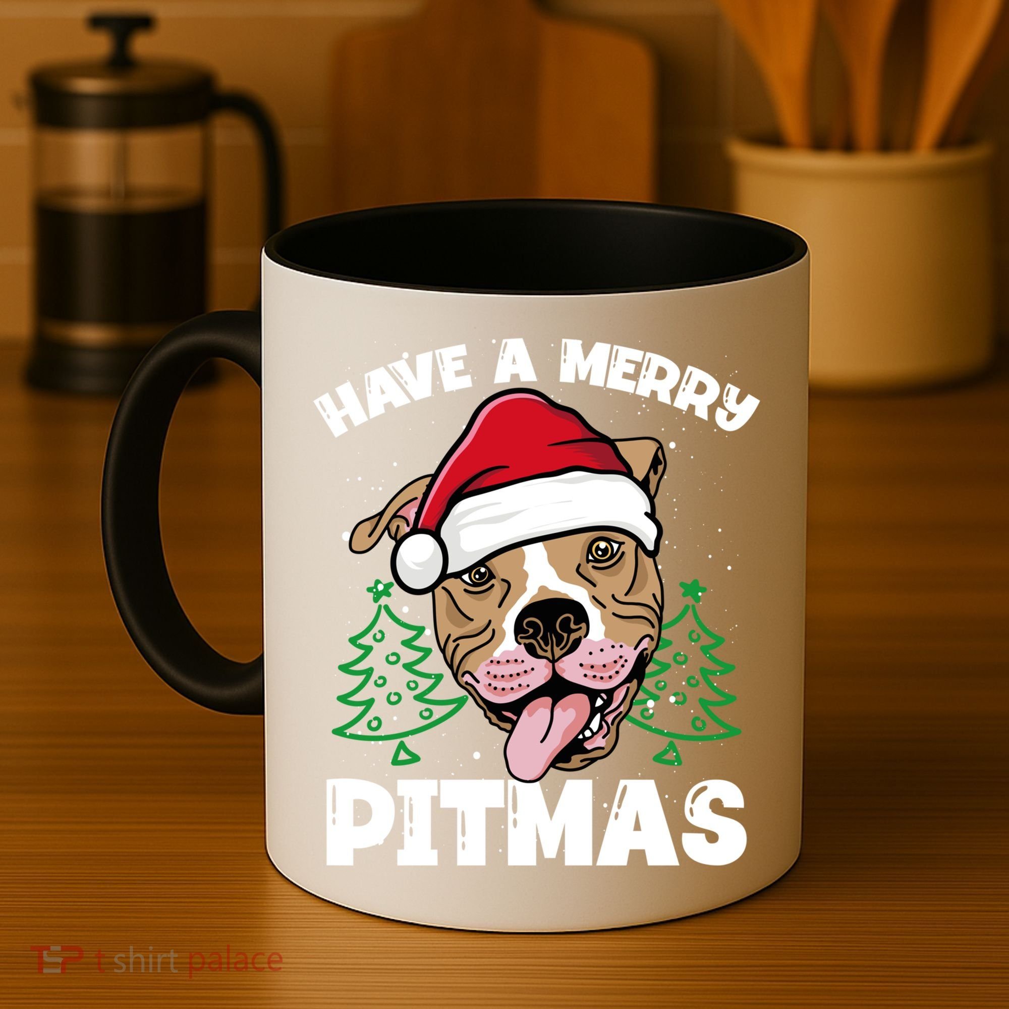 Have A Merry Pitmas Dog Owner Pitbull Dog Christmas Day Gift Coffee Mug