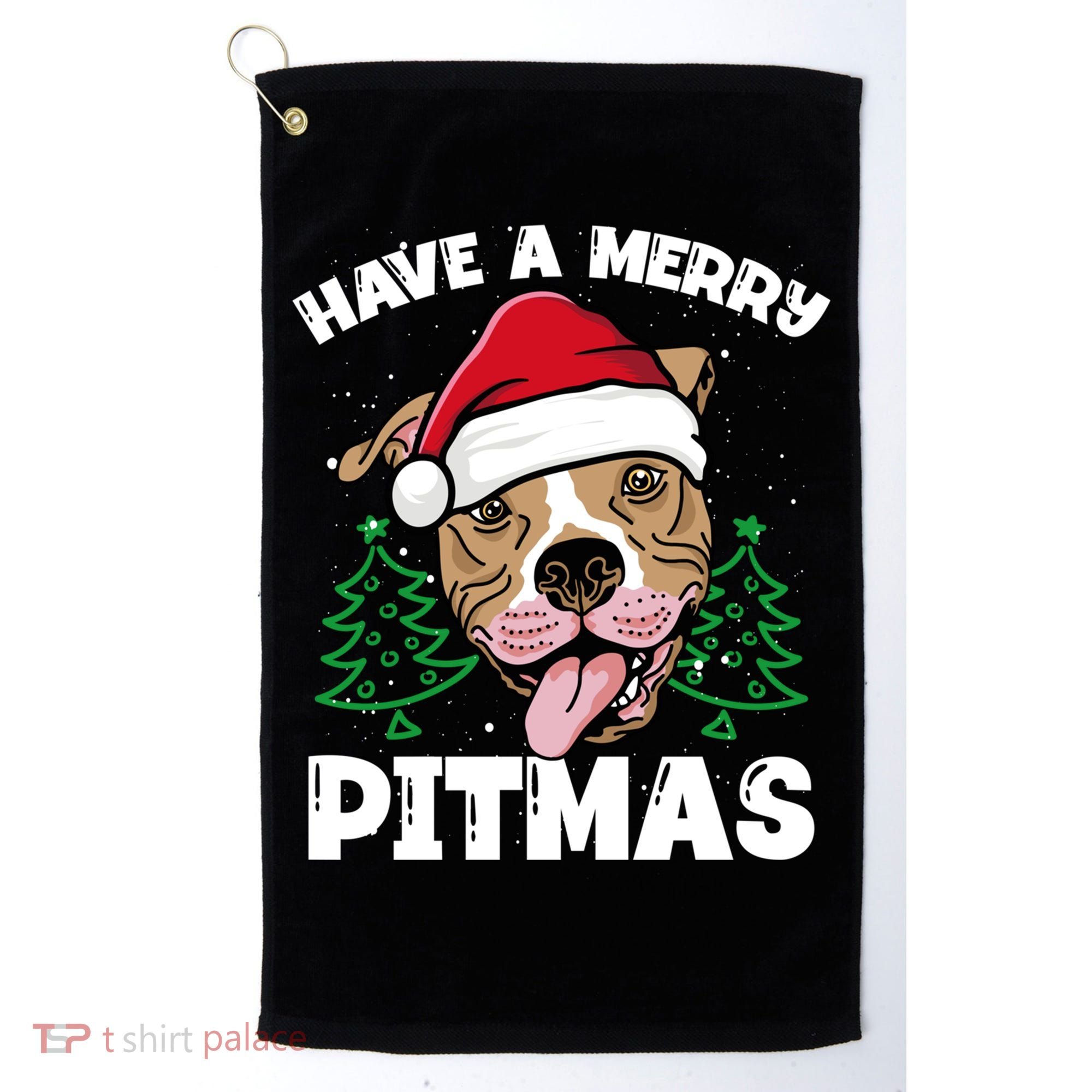Have A Merry Pitmas Dog Owner Pitbull Dog Christmas Day Gift Golf Towel