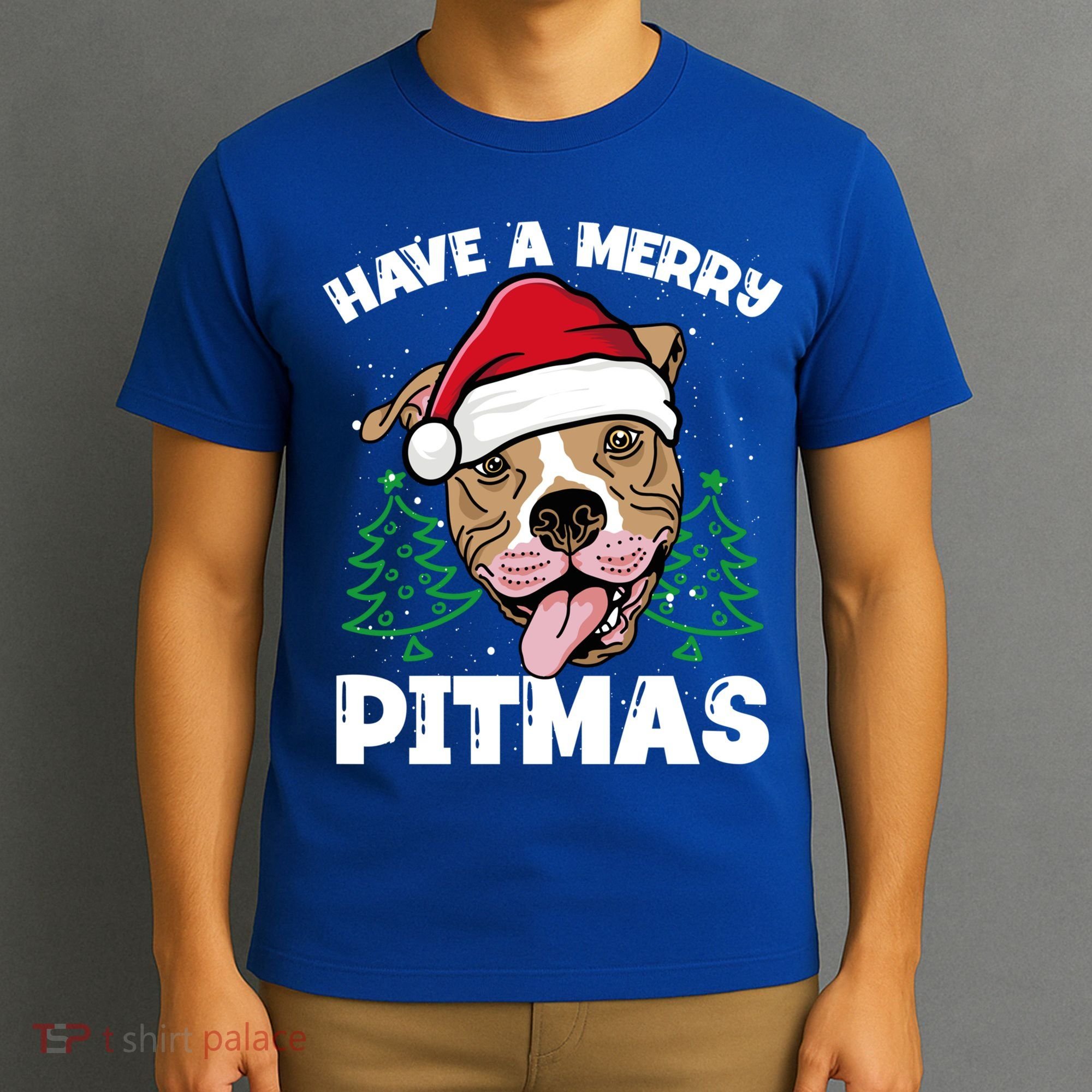 Have A Merry Pitmas Dog Owner Pitbull Dog Christmas Day Gift T-Shirt