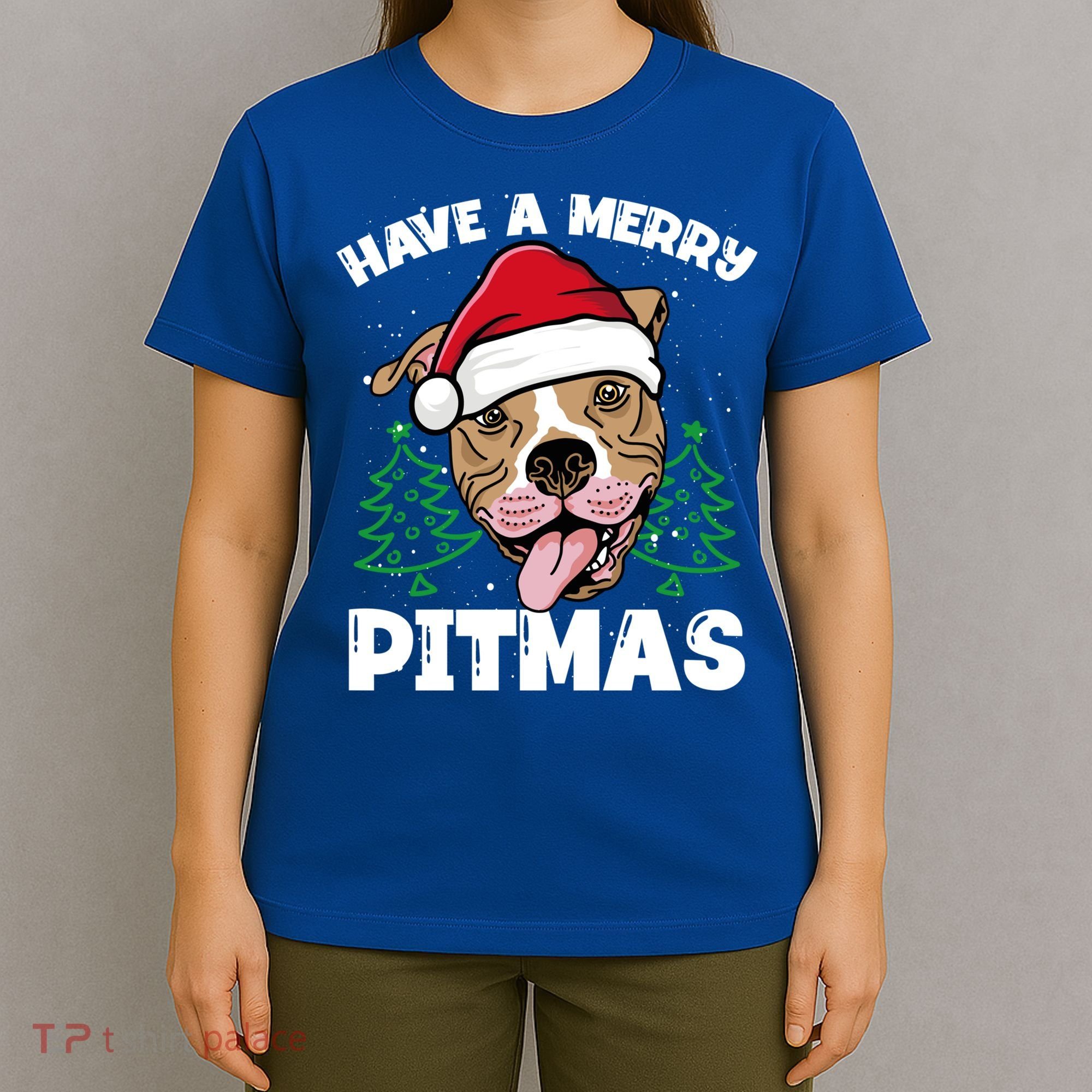 Have A Merry Pitmas Dog Owner Pitbull Dog Christmas Day Gift T-Shirt
