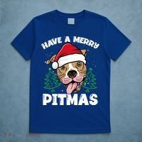 Have A Merry Pitmas Dog Owner Pitbull Dog Christmas Day Gift T-Shirt thumb 5