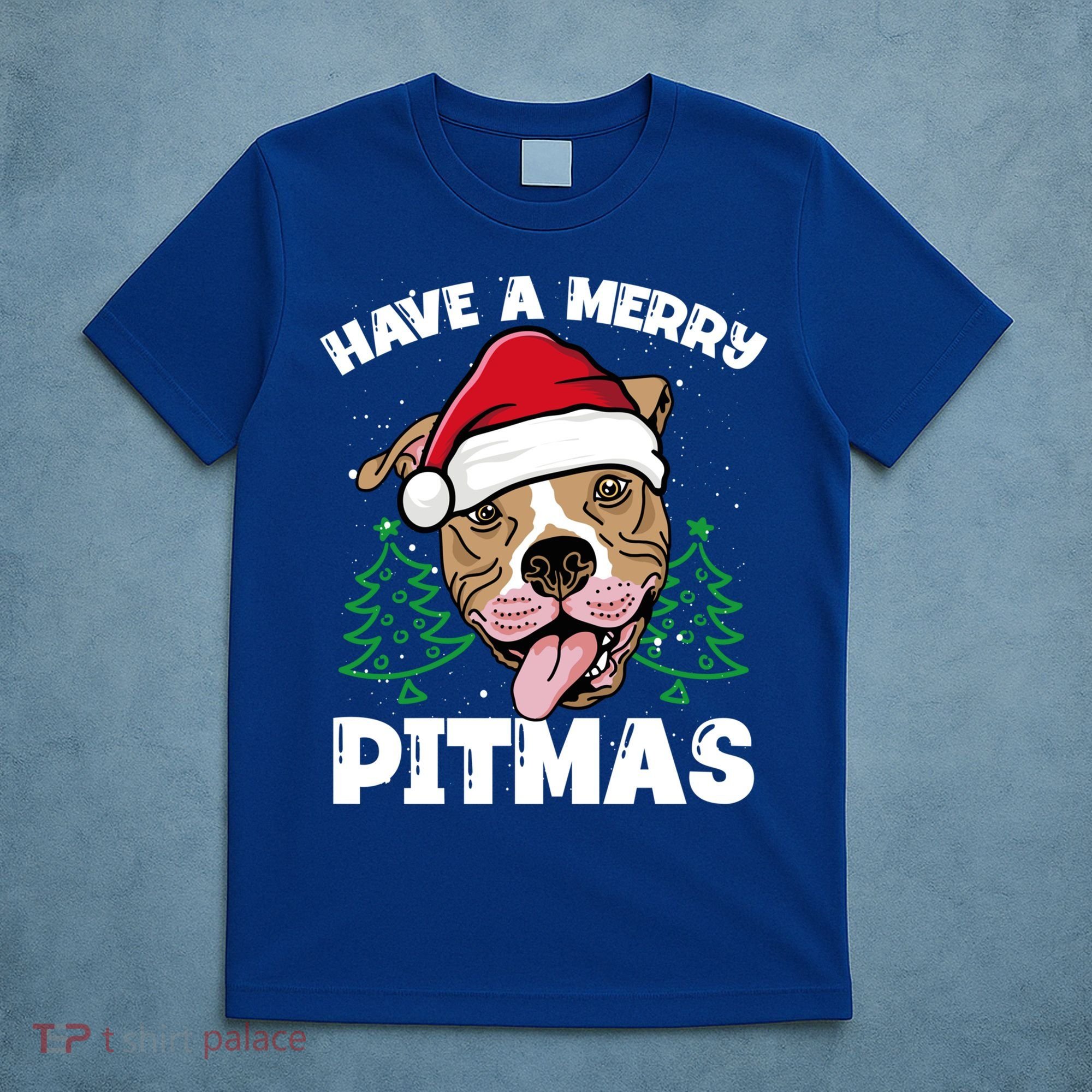 Have A Merry Pitmas Dog Owner Pitbull Dog Christmas Day Gift T-Shirt