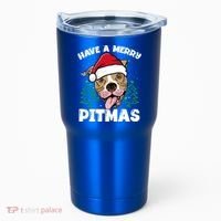 Have A Merry Pitmas Dog Owner Pitbull Dog Christmas Day Gift Tumbler thumb 0