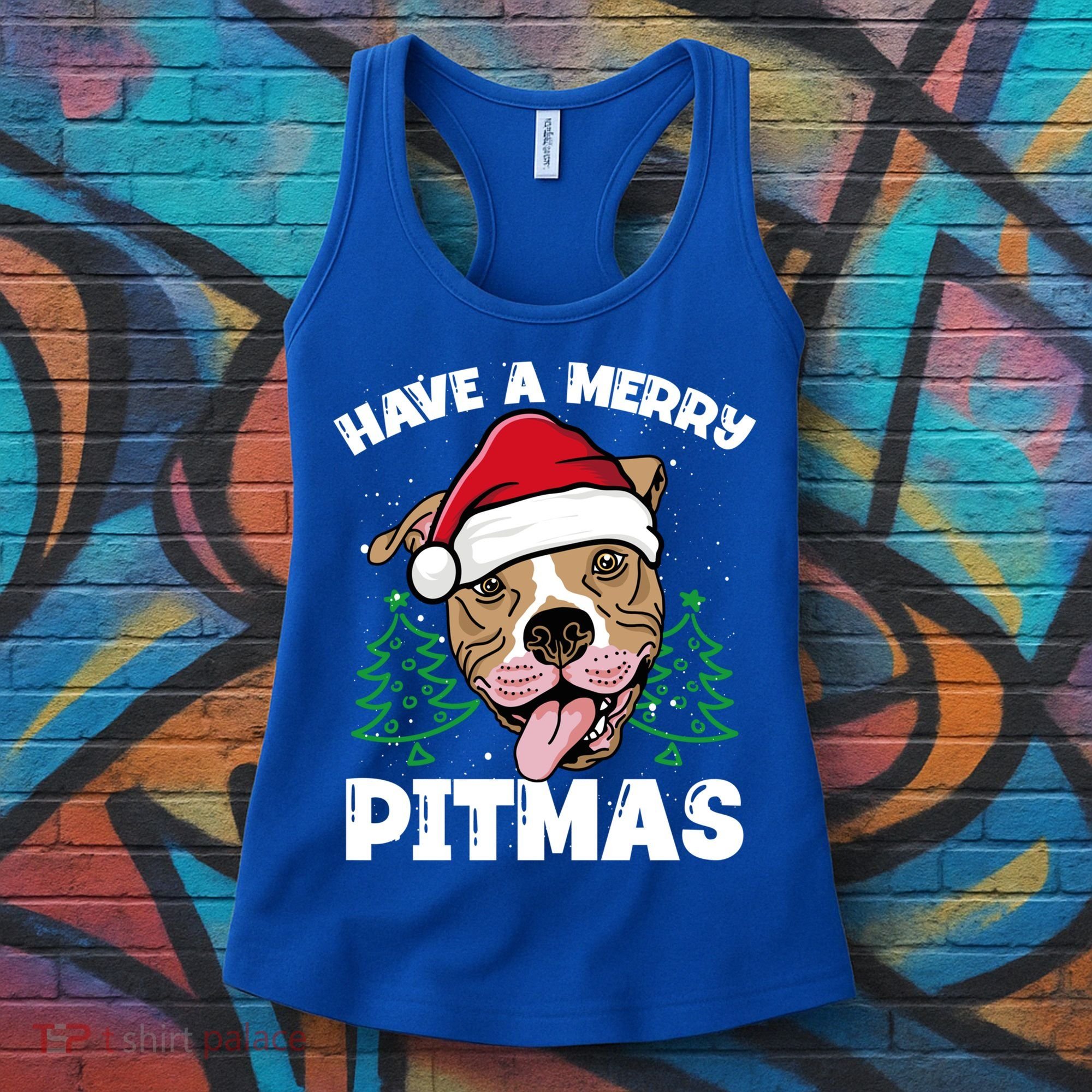 Have A Merry Pitmas Dog Owner Pitbull Dog Christmas Day Gift Women's Tank Top