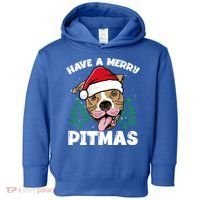Have A Merry Pitmas Dog Owner Pitbull Dog Christmas Day Gift Toddler Hoodie thumb 0