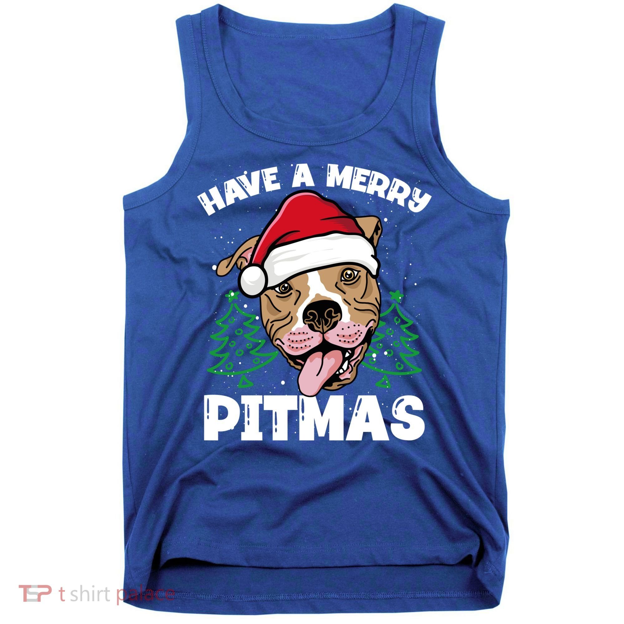 Have A Merry Pitmas Dog Owner Pitbull Dog Christmas Day Gift Tank Top