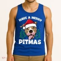 Have A Merry Pitmas Dog Owner Pitbull Dog Christmas Day Gift Tank Top thumb 3