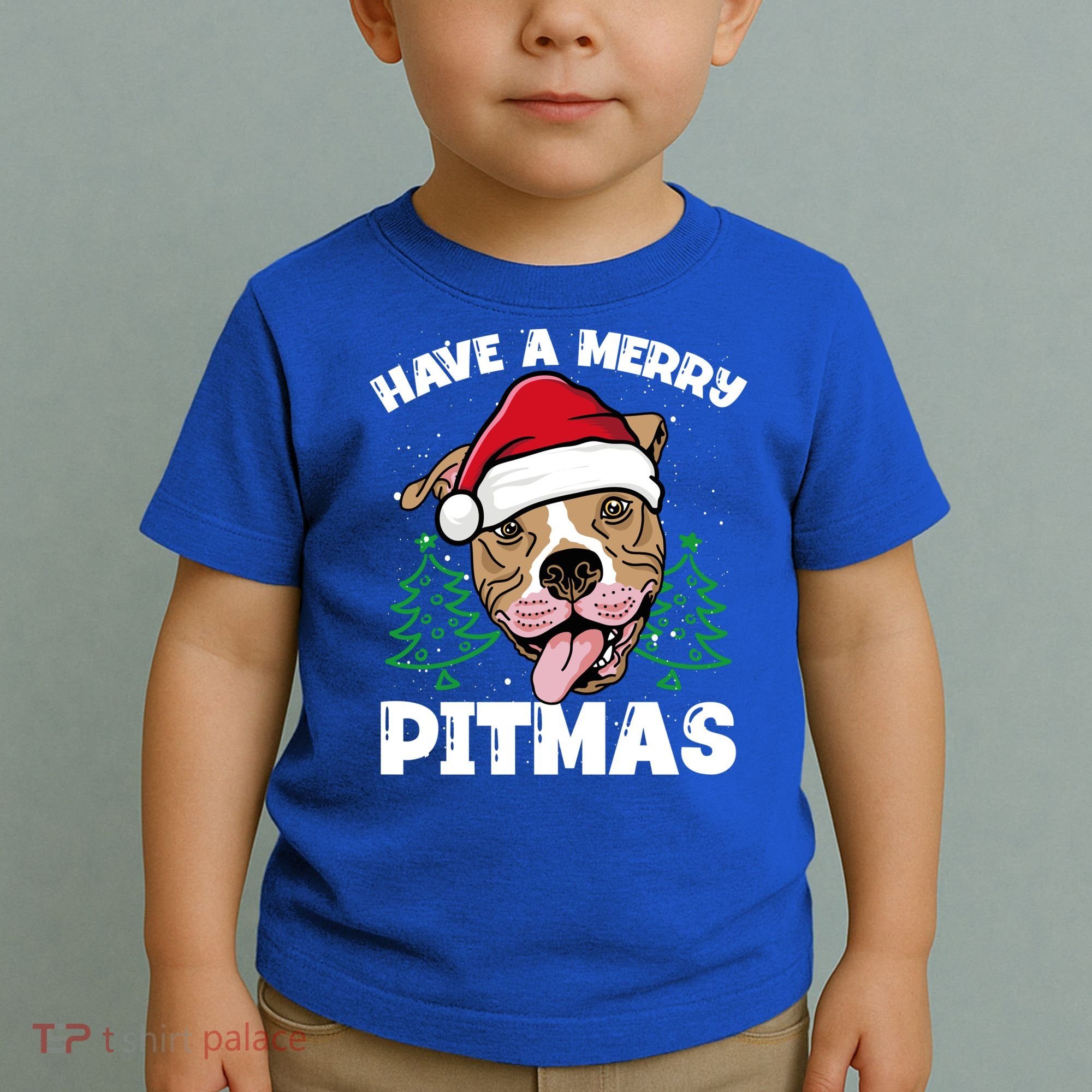 Have A Merry Pitmas Dog Owner Pitbull Dog Christmas Day Gift Toddler T-Shirt