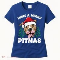 Have A Merry Pitmas Dog Owner Pitbull Dog Christmas Day Gift Women's T-Shirt thumb 0