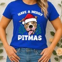Have A Merry Pitmas Dog Owner Pitbull Dog Christmas Day Gift Women's T-Shirt thumb 2