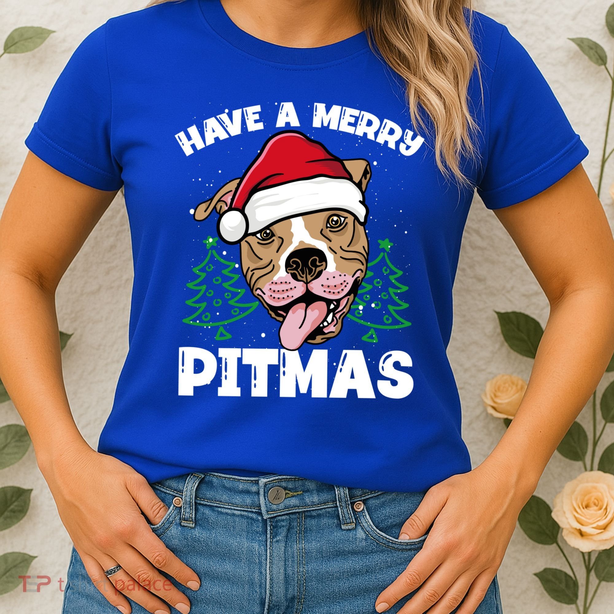 Have A Merry Pitmas Dog Owner Pitbull Dog Christmas Day Gift Women's T-Shirt
