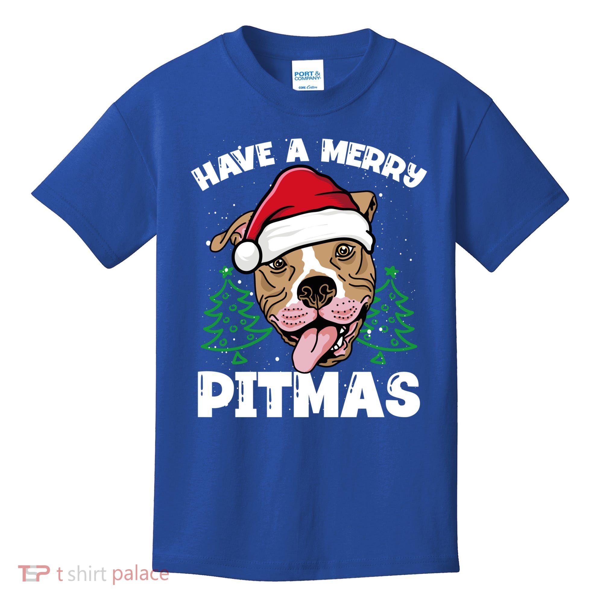 Have A Merry Pitmas Dog Owner Pitbull Dog Christmas Day Gift Kids T-Shirt