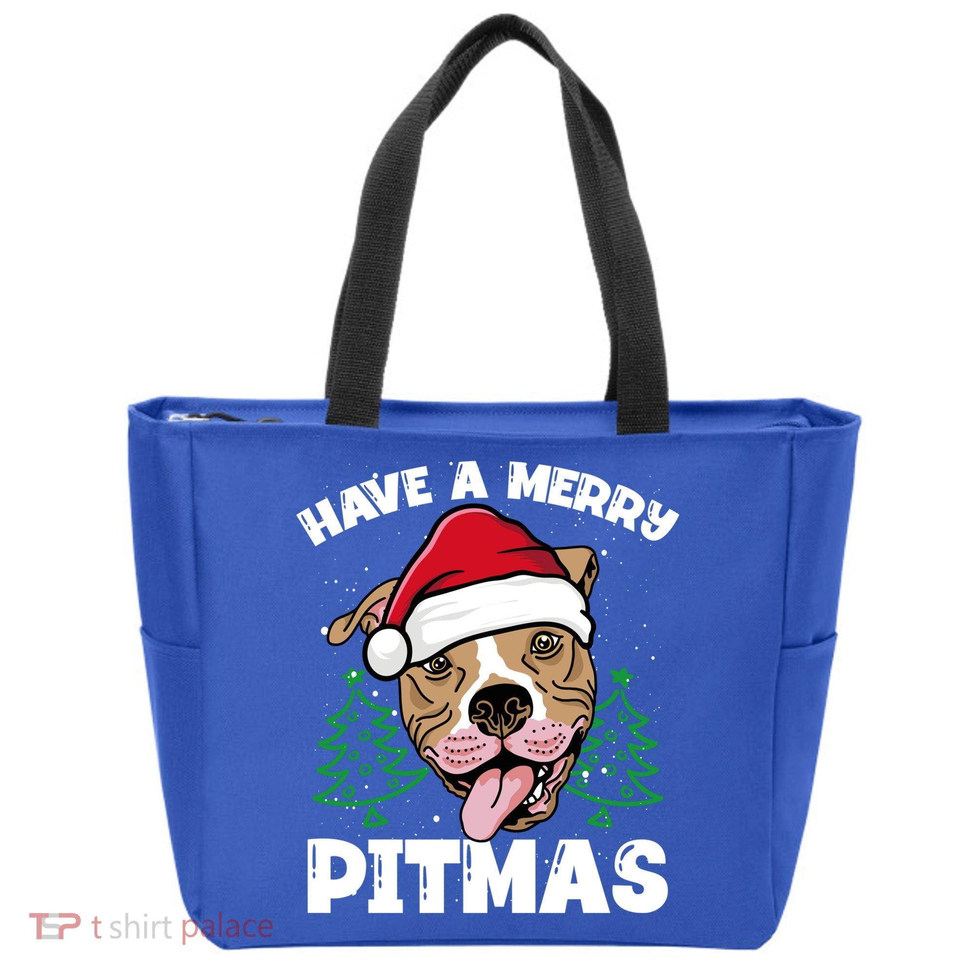 Have A Merry Pitmas Dog Owner Pitbull Dog Christmas Day Gift Tote Bag