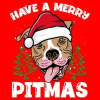 Have A Merry Pitmas Dog Owner Pitbull Dog Christmas Day Gift Santa Hat thumb 1