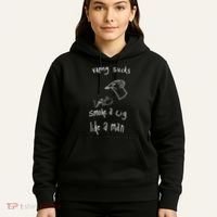 Heart Attack Man Vaping Sucks Smoke A Cig Like A Man Hoodie thumb 5