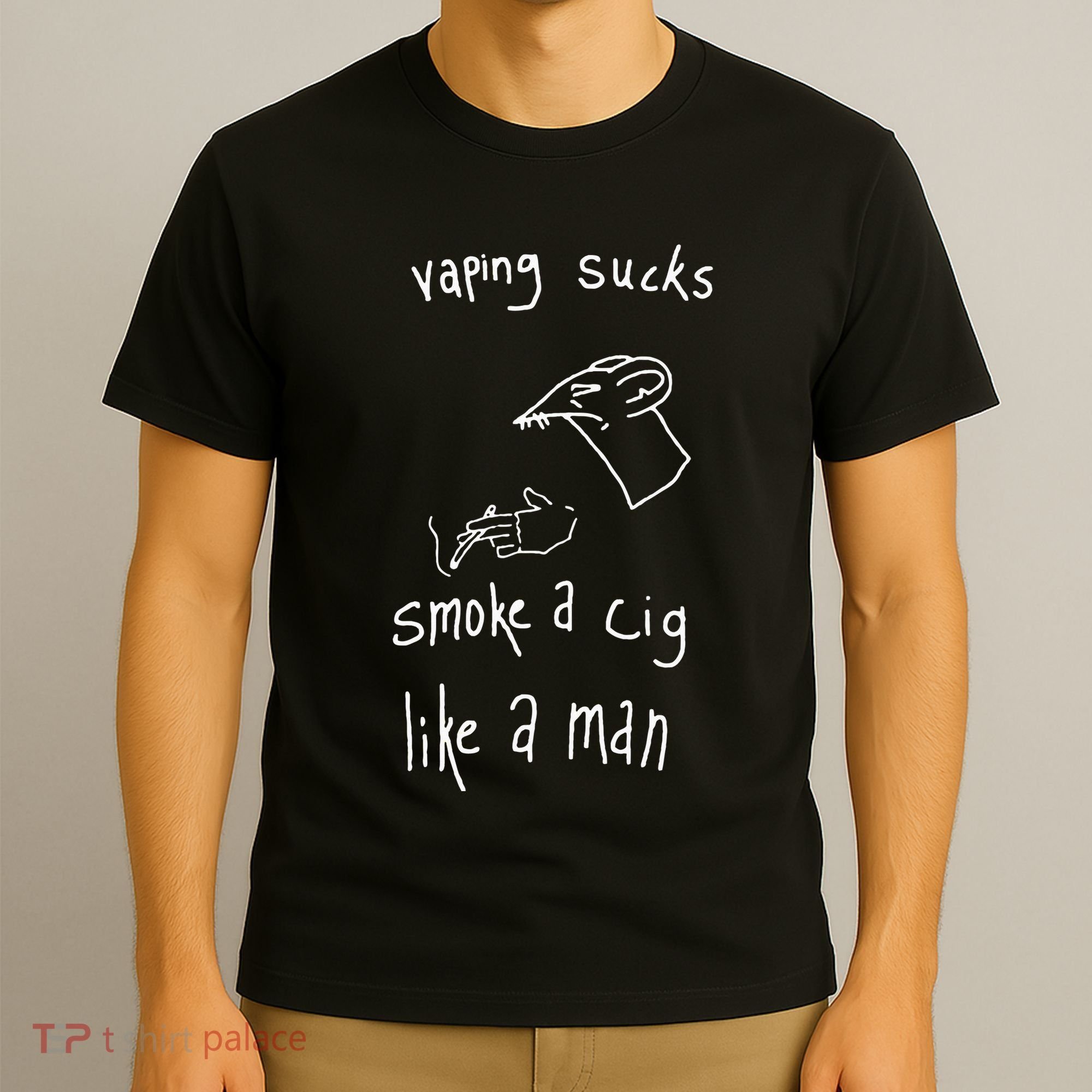 Heart Attack Man Vaping Sucks Smoke A Cig Like A Man T-Shirt