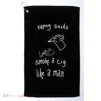 Heart Attack Man Vaping Sucks Smoke A Cig Like A Man Golf Towel thumb 0