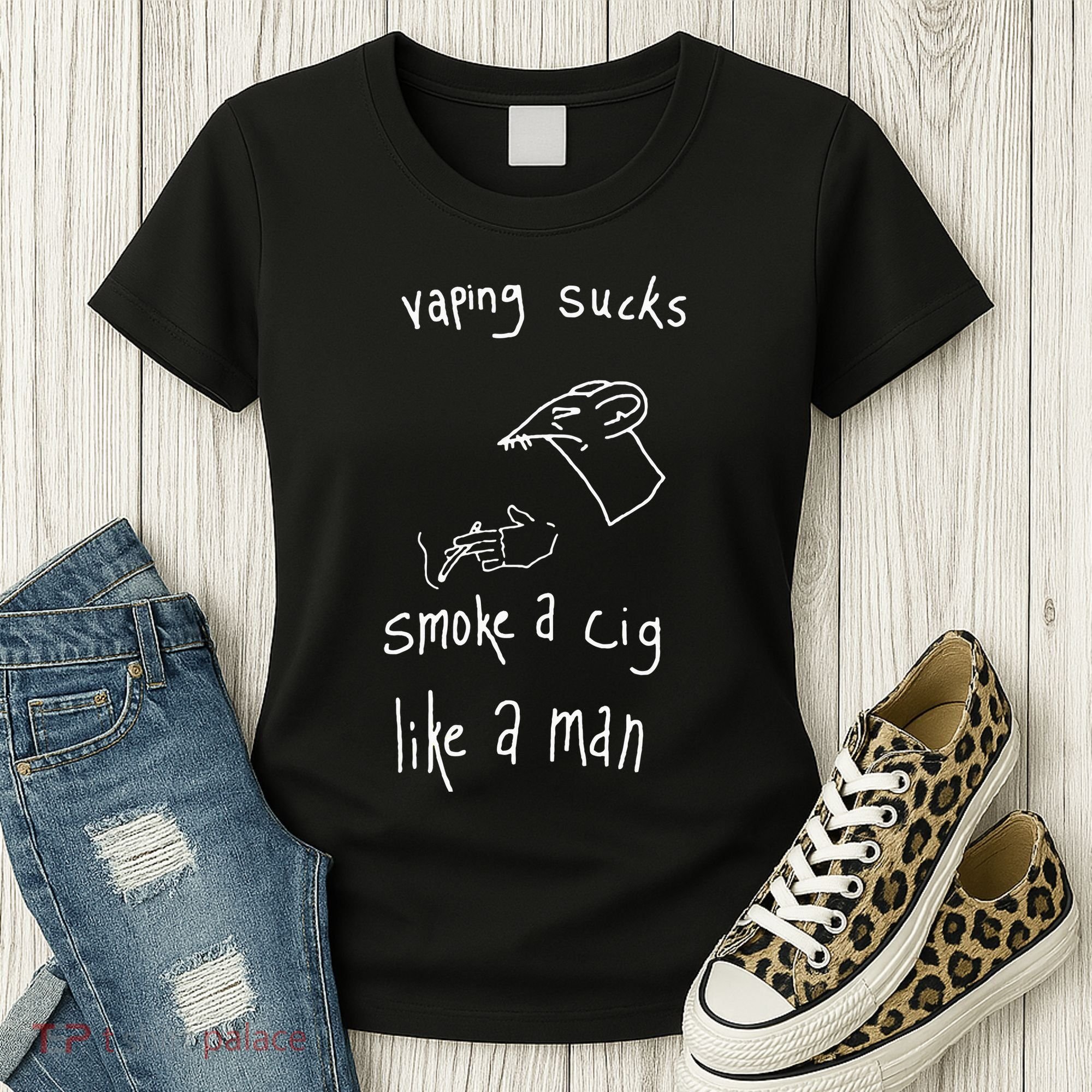 Heart Attack Man Vaping Sucks Smoke A Cig Like A Man Women's T-Shirt