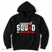 Hiv Awareness Month Support Hiv Red Ribbon Aids Awareness Long Sleeve Hoodie thumb 0