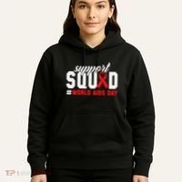 Hiv Awareness Month Support Hiv Red Ribbon Aids Awareness Long Sleeve Hoodie thumb 5