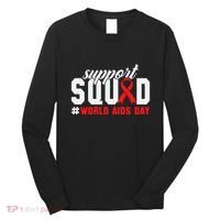 Hiv Awareness Month Support Hiv Red Ribbon Aids Awareness Long Sleeve Long Sleeve Shirt thumb 0