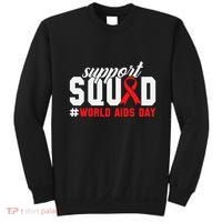 Hiv Awareness Month Support Hiv Red Ribbon Aids Awareness Long Sleeve Sweatshirt thumb 0