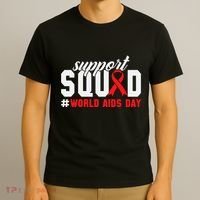 Hiv Awareness Month Support Hiv Red Ribbon Aids Awareness Long Sleeve T-Shirt thumb 3