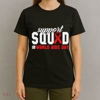 Hiv Awareness Month Support Hiv Red Ribbon Aids Awareness Long Sleeve T-Shirt thumb 4