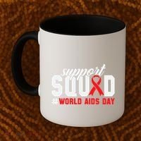 Hiv Awareness Month Support Hiv Red Ribbon Aids Awareness Long Sleeve Coffee Mug thumb 2