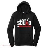 Hiv Awareness Month Support Hiv Red Ribbon Aids Awareness Long Sleeve Women's Hoodie thumb 0