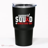 Hiv Awareness Month Support Hiv Red Ribbon Aids Awareness Long Sleeve Tumbler thumb 0