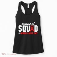 Hiv Awareness Month Support Hiv Red Ribbon Aids Awareness Long Sleeve Women's Tank Top thumb 0