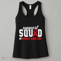 Hiv Awareness Month Support Hiv Red Ribbon Aids Awareness Long Sleeve Women's Tank Top thumb 3