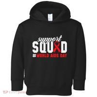 Hiv Awareness Month Support Hiv Red Ribbon Aids Awareness Long Sleeve Toddler Hoodie thumb 0