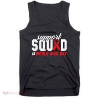 Hiv Awareness Month Support Hiv Red Ribbon Aids Awareness Long Sleeve Tank Top thumb 0