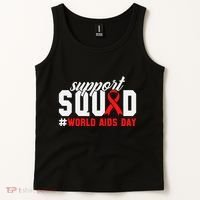 Hiv Awareness Month Support Hiv Red Ribbon Aids Awareness Long Sleeve Tank Top thumb 2