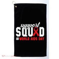 Hiv Awareness Month Support Hiv Red Ribbon Aids Awareness Long Sleeve Golf Towel thumb 0