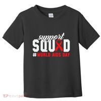 Hiv Awareness Month Support Hiv Red Ribbon Aids Awareness Long Sleeve Toddler T-Shirt thumb 0