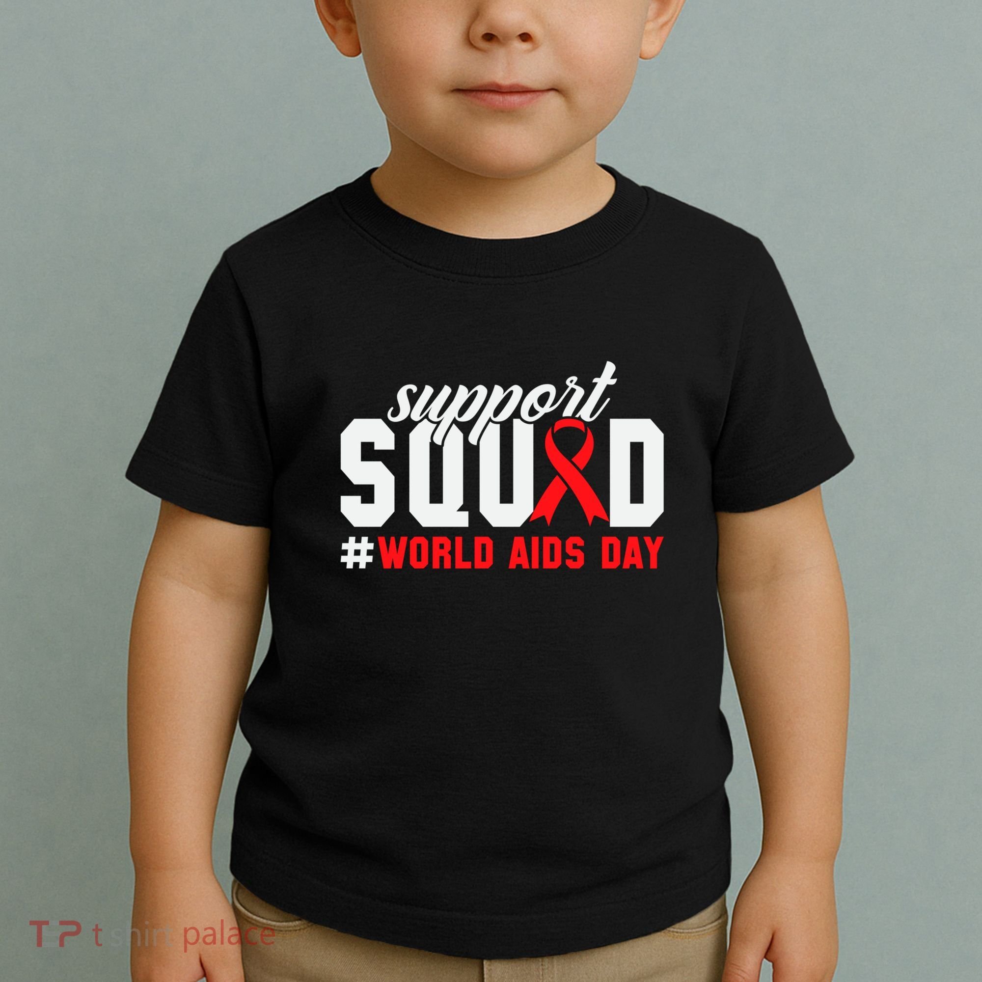 Hiv Awareness Month Support Hiv Red Ribbon Aids Awareness Long Sleeve Toddler T-Shirt