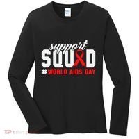 Hiv Awareness Month Support Hiv Red Ribbon Aids Awareness Long Sleeve Women's Long Sleeve Shirt thumb 0